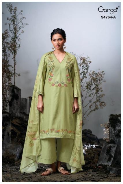 Ganga mavika 4764 lawn cotton dress material wholesale india